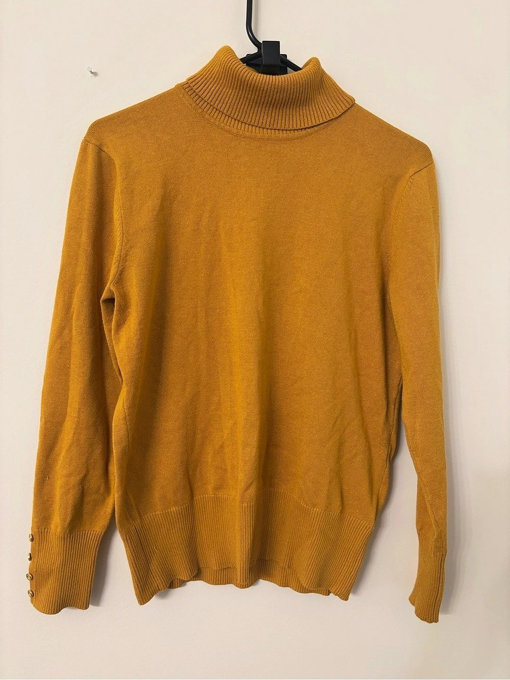 Cable & Gauge Mustard Turtleneck Sweater Size Large